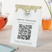 ホログラフィモダンー署名Glam金ゴールドグリッター 台座サイン (インサイチュ)