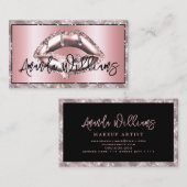 ホログラフィユニークックきらめきバラ金ゴールドグリッター唇 名刺 (正面/裏面)