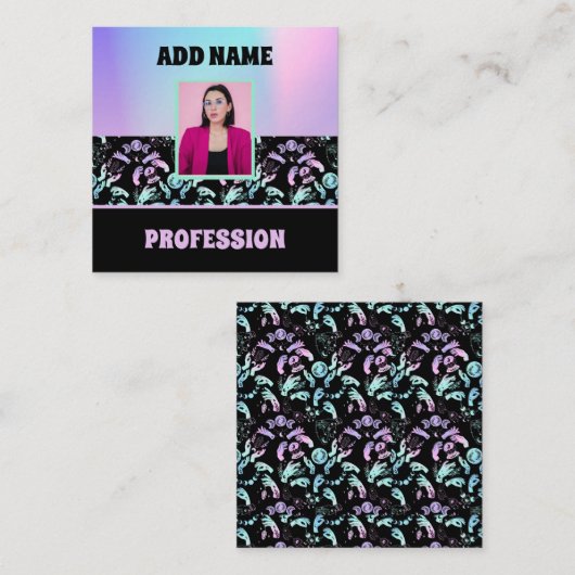 ホログラフィーの気の利いた雰囲気 スクエア名刺 (正面/裏面)