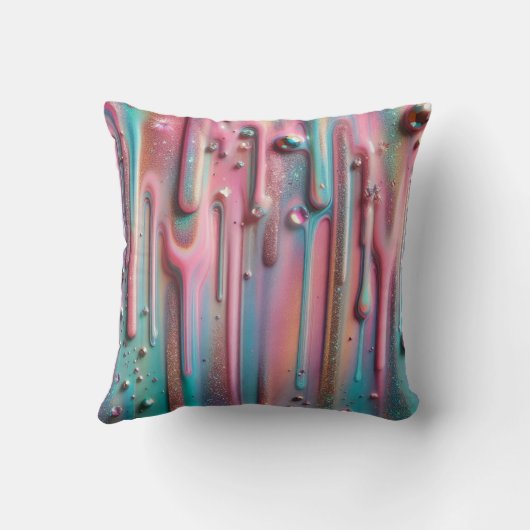 ホログラフィーの絵を描輝く滴 クッション (裏面)