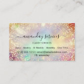 ホログラフィードリップバラメイクアップまつげ爪、 ネイルヘア 名刺 (裏面)