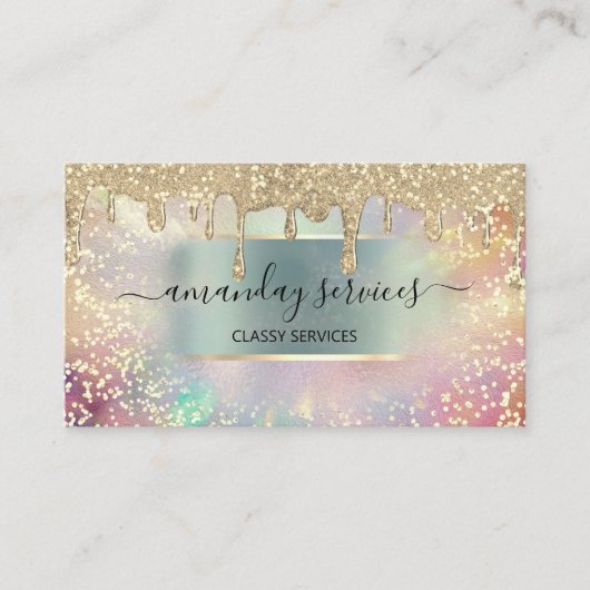 ホログラフィードリップバラメイクアップまつげ爪、 ネイルヘア 名刺 (正面)