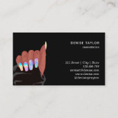 ホログラフィー爪、 ネイルサロンafroamerican hand 名刺 (裏面)