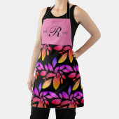 ホログラフィーUnicorn植物株モノグラムの エプロン (インサイチュ)