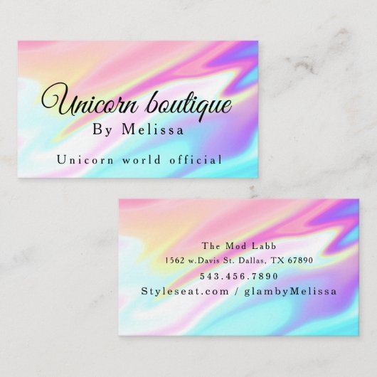 ホログラフィーUnicorn 名刺 (正面/裏面)