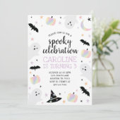 ホログラフィ不気味ックお祝いハロウィーン誕生日 招待状 (スタンド正面)