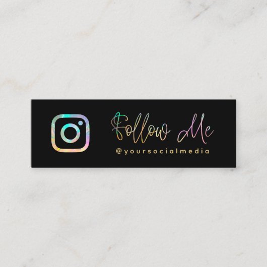 ホログラフィ後を追ックソーシャルメディアQRコード スキニー名刺 (正面)