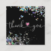 ホログラフィ感謝していックのスクリプトハート スクエア名刺 (正面)