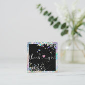 ホログラフィ感謝していックのスクリプトハート スクエア名刺 (スタンド正面)