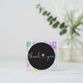 ホログラフィ感謝していックのスクリプトハート スクエア名刺 (スタンド正面)