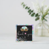 ホログラフィ感謝していックのスクリプトハート スクエア名刺 (スタンド正面)