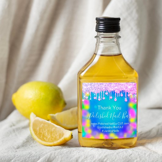 ホログラフィ感謝していードダイヤモンドドリップ爪、 ネイルホットピンクブルー スクエアシール