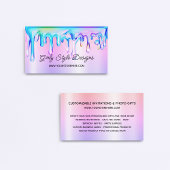 ホログラフィ絵を描ックドリップパステルレインボーグラデーション 名刺
