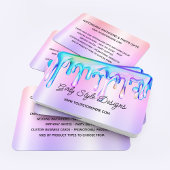 ホログラフィ絵を描ックドリップパステルレインボーグラデーション 名刺