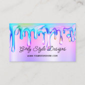 ホログラフィ絵を描ックドリップパステルレインボーグラデーション 名刺 (正面)