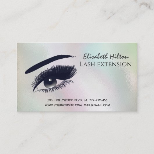 ホログラフィ魅力的ック真珠メイクアップ気にアイ 名刺 (正面)