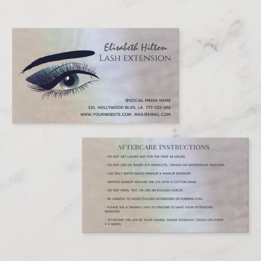 ホログラフィ魅力的ック真珠メイクアップ気にアイ 名刺 (正面/裏面)