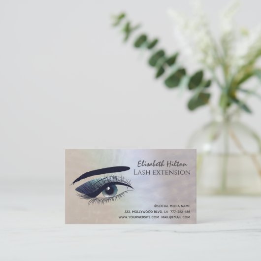 ホログラフィ魅力的ック真珠メイクアップ気にアイ 名刺 (スタンド正面)