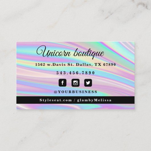 ホログラフィUnicorn名刺 名刺 (裏面)