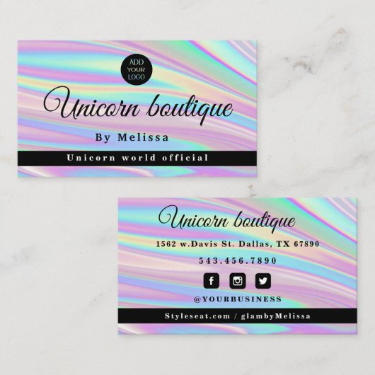 ホログラフィUnicorn名刺 名刺 (正面/裏面)