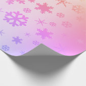 ホログラフエレガントィッククリスマスの雪片模様 ラッピングペーパー (角)
