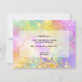 ホログラフオパール、あなたは私のフラワーガールになってくれる？ 招待状 (裏面)