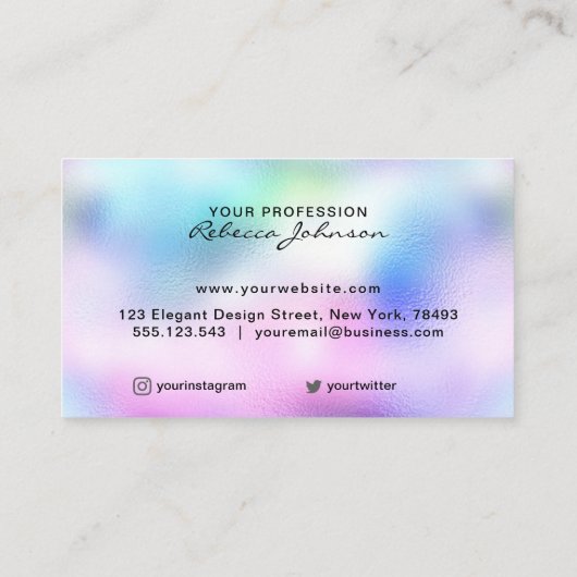 ホログラフカスタムィックロゴ 名刺 (裏面)