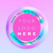 ホログラフカスタムロゴ単にピンクおモダン願い ラウンドシール