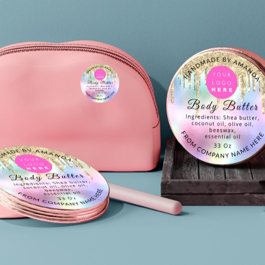 ホログラフカスタムロゴ名体ドライ気にプ ラウンドシール