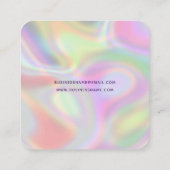 ホログラフカッコいいモダンィックイヤリングカードホルダー正方形 スクエア名刺 (裏面)