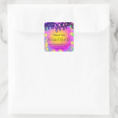 ホログラフサンキューブティックドリップホットピンクパープル スクエアシール (バッグ)