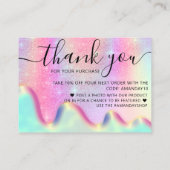 ホログラフショップありがとうお割引ピンクマーメイド 名刺 (裏面)