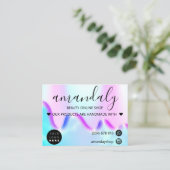 ホログラフショップサンキューディスカウントコードピンク 名刺 (スタンド正面)