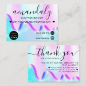 ホログラフショップサンキューディスカウントコードピンク 名刺 (正面/裏面)