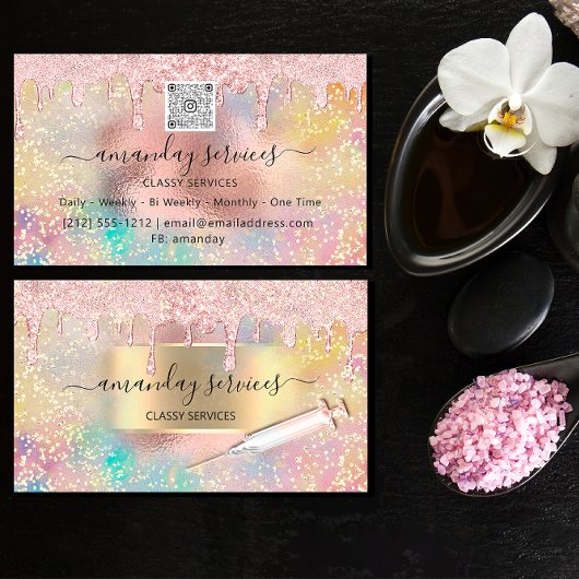 ホログラフシリンジインジェクションスタジオバラQRCode 名刺