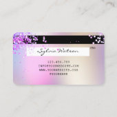 ホログラフパステルユニコーンモダンクレジットカードスタイル 名刺 (裏面)