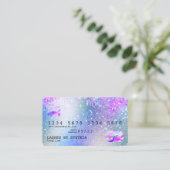 ホログラフパステルユニコーンモダンクレジットカードスタイル 名刺 (スタンド正面)