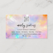 ホログラフフレームロゴQRコードショップ挿入 名刺 (裏面)