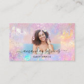 ホログラフブティックショップドリップQRコードロゴ写真 名刺 (正面)