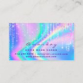 ホログラフベーカリーホームメイドケーキロゴマフィンピンク 名刺 (裏面)