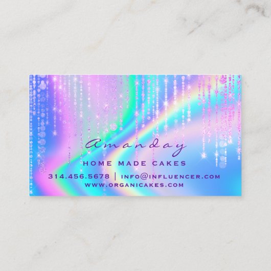ホログラフベーカリーホームメイドケーキロゴマフィン 名刺 (裏面)