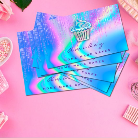 ホログラフベーカリーホームメイドケーキロゴマフィン 名刺