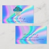 ホログラフベーカリーホーム製ケーキロゴマフィンティール(緑がかった色) 名刺 (正面/裏面)