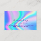 ホログラフベーカリーホーム製ケーキロゴマフィンティール(緑がかった色) 名刺 (裏面)