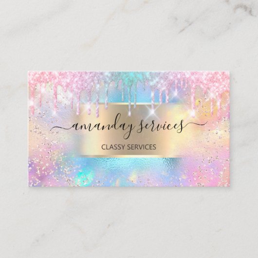 ホログラフメイクアップブティックショップ海グリッタードリップ 名刺 (正面)
