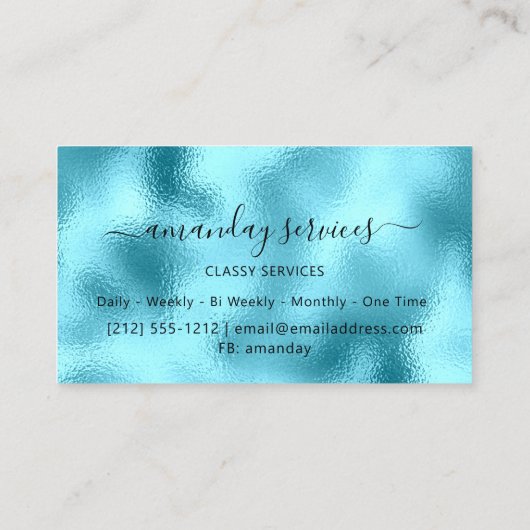 ホログラフメイクアップブティックショップ海パープルドリップ 名刺 (裏面)