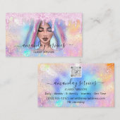 ホログラフメイクアップラッシュブティック金ゴールドワックスドリップQR 名刺 (正面/裏面)