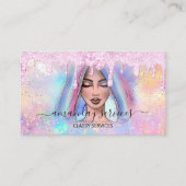 ホログラフメイクアップラッシュブティック金ゴールドワックスドリップQR 名刺 (正面)