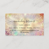 ホログラフメイクアップラッシュブティック金ゴールド爪、 ネイルドリップ 名刺 (裏面)