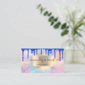 ホログラフメイクアップ金ゴールドフレームブティックショップドリップ 名刺 (スタンド正面)